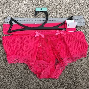 Jaclyn Smith 2 Pk. Lace Bow Hipster Cut Out Women's Small Panties/Underwear NWT